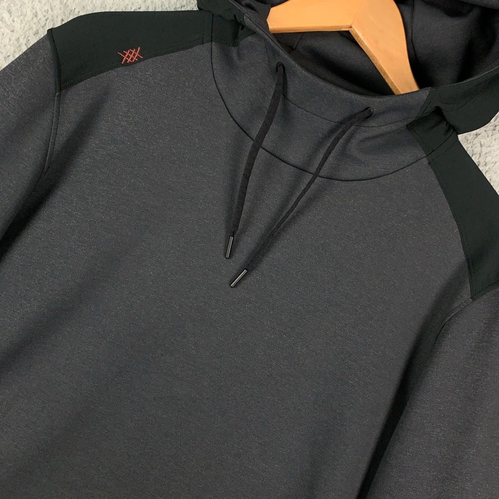 Rhone Tech Hoodie Men's Large L Black Gray Athletic Pullover Performance Workout